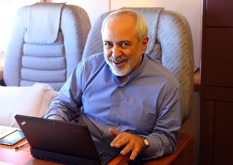 FM_Javad_Zarif_Araghchi_in_airplane