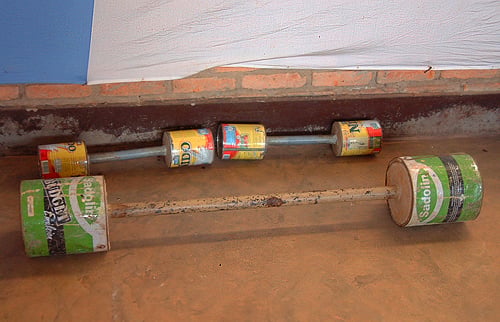 Newly established and lacking some professional equipment - you compensate with creativity, Maison Shalom Sports Centre, Ruyigi, Burundi © 2006 Jan Oberg, TFF